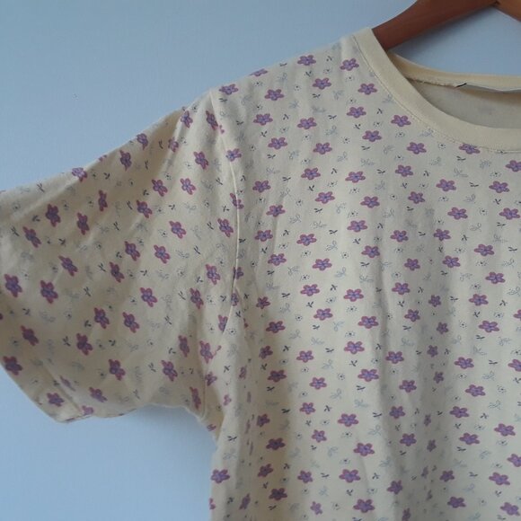 Vintage 90s Carroll Reed 100% Cotton Floral T-Shirt - Picture 5 of 7